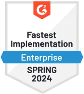 Fastest Implementation Enterprise 2024 badge