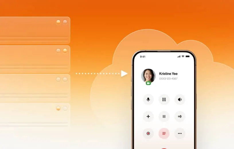 An on-prem contact being transferred to the cloud installed in a mobile phone via the RingCentral mobile app