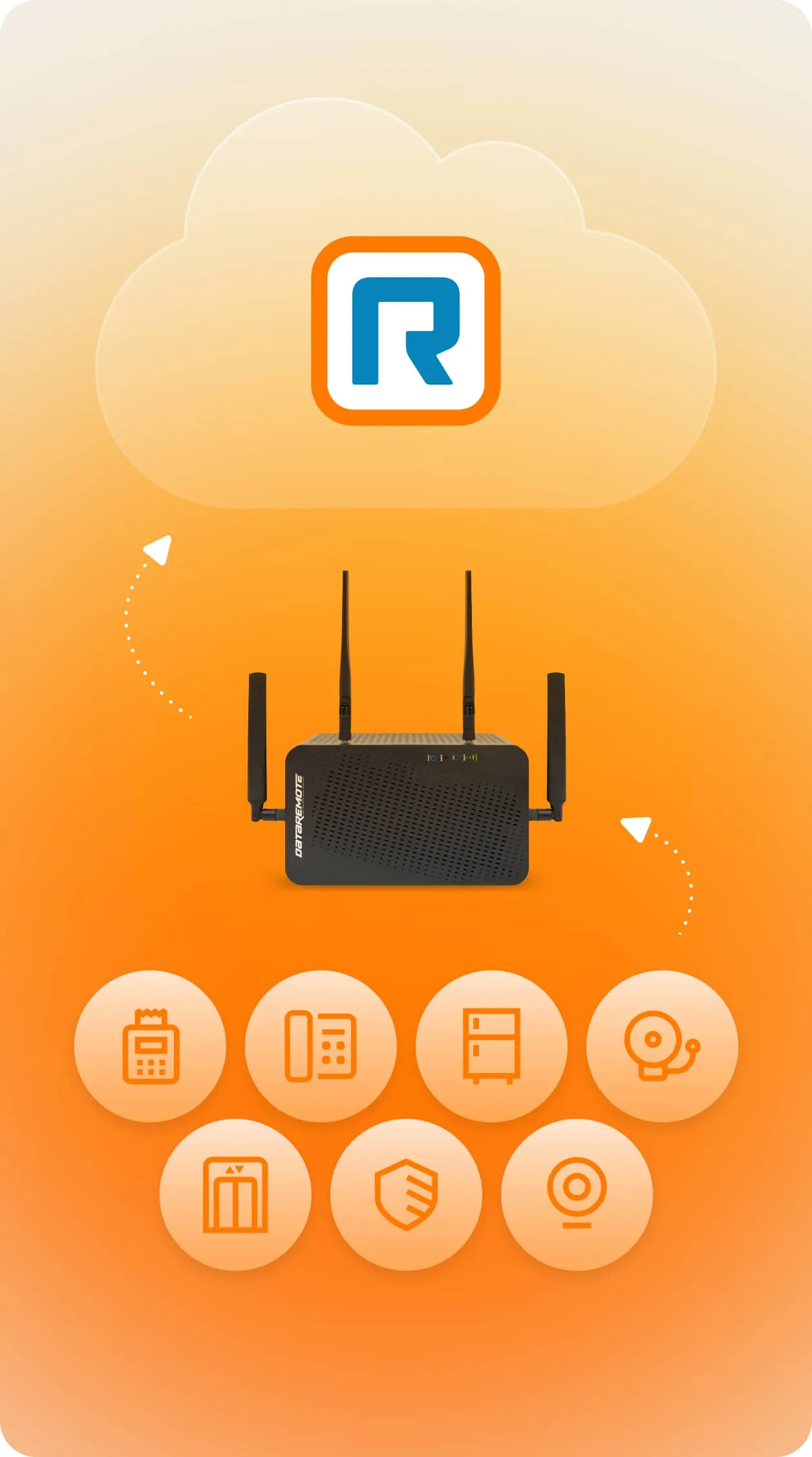 Router connecting all devices to the cloud via RingCentral