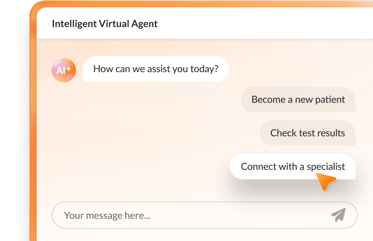 Intelligent virtual agent assisting a patient
