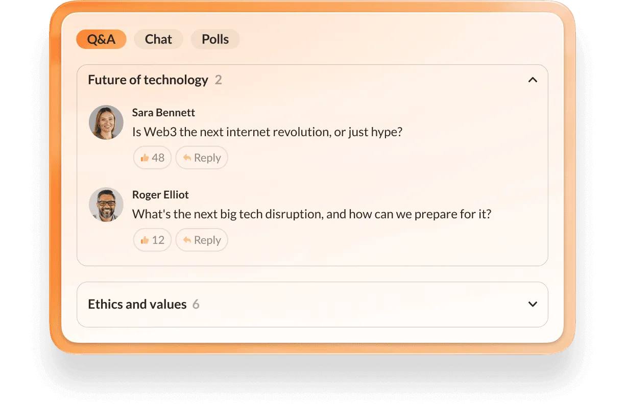 Q&A feature of RingCentral Events
