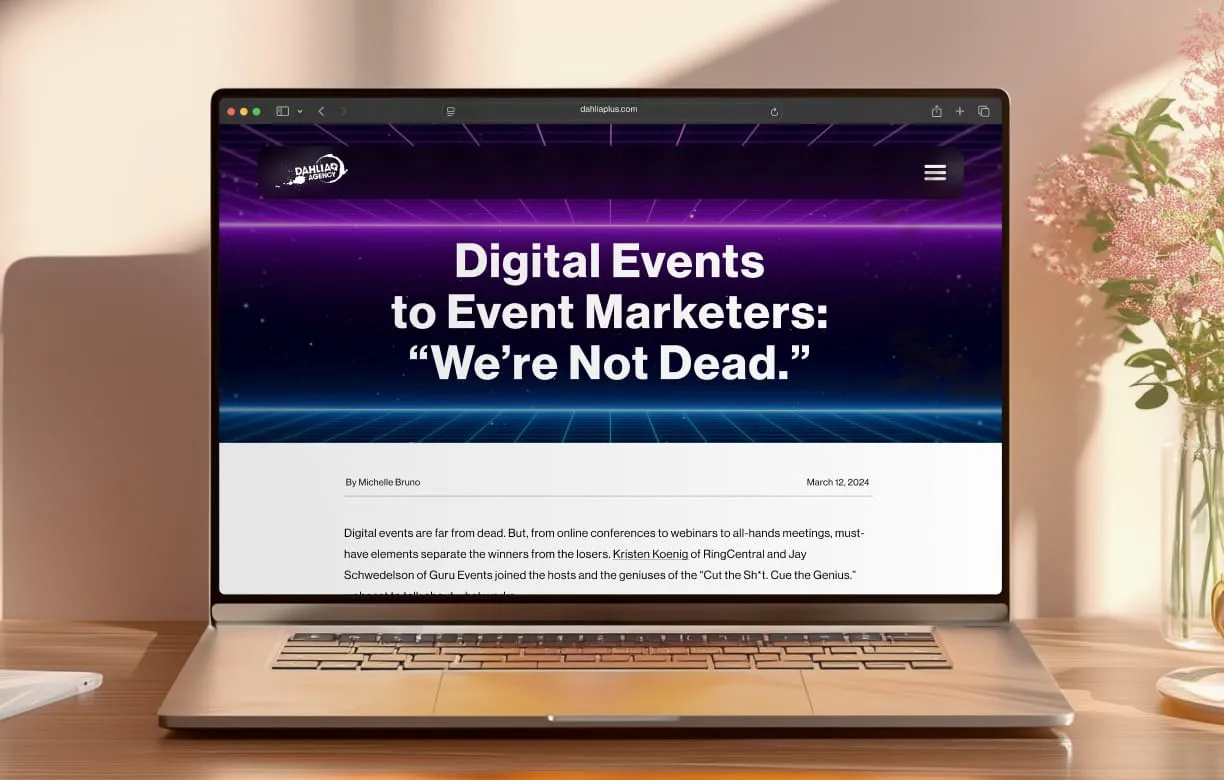 News report entitled: "Digital Events to Event Marketers: "We're Not Dead.""