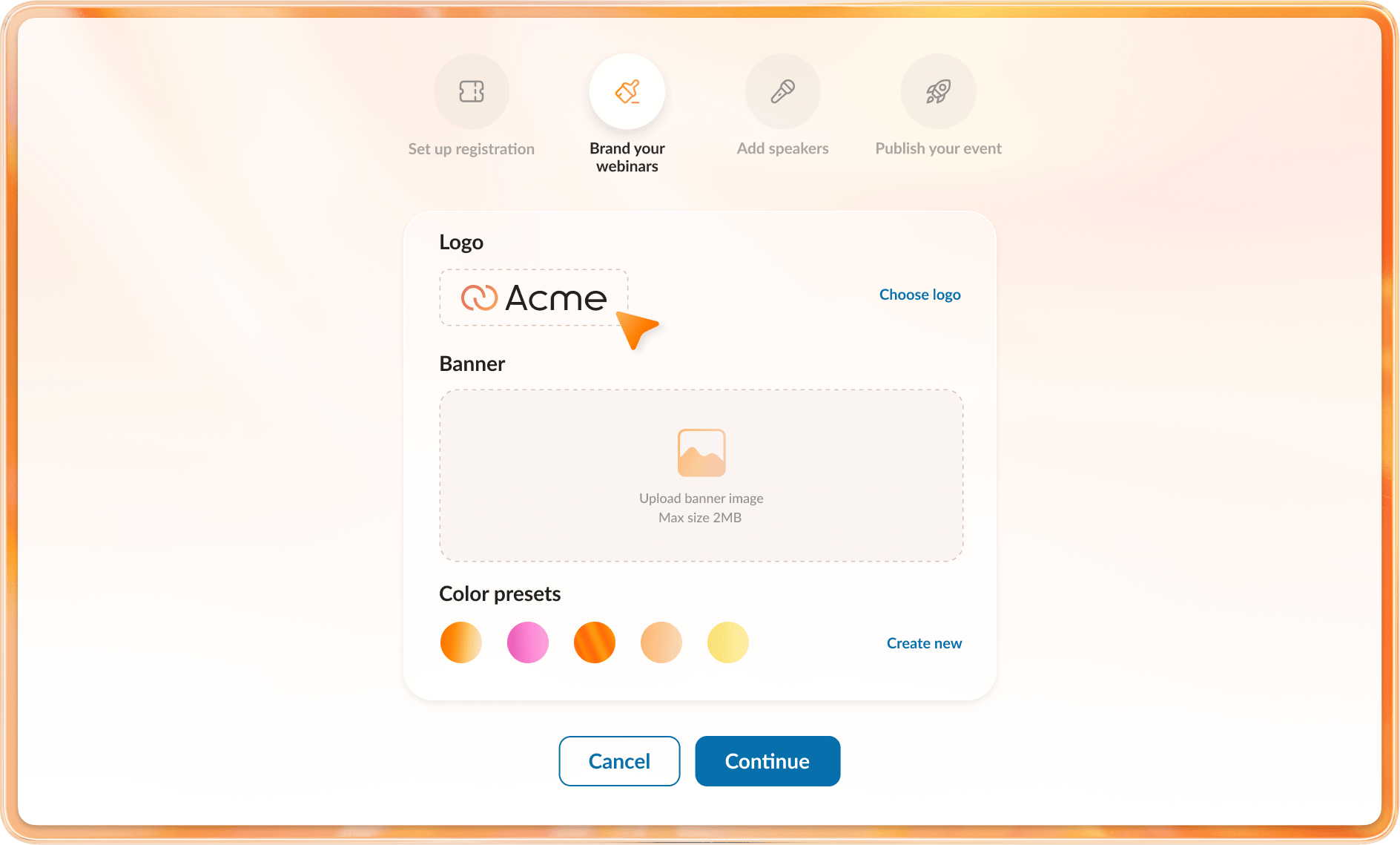 Branding customization feature on RingCentral webinar platform