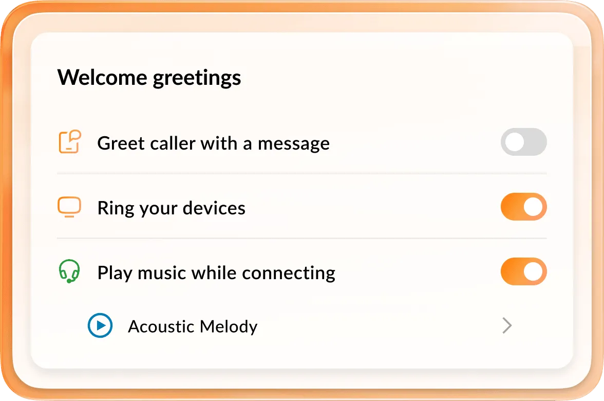 An image of RingCentral's call handling feature