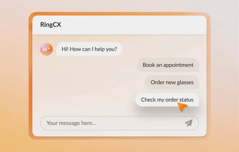 Chat conversation with intelligent virtual agent on RingCentral RingCX