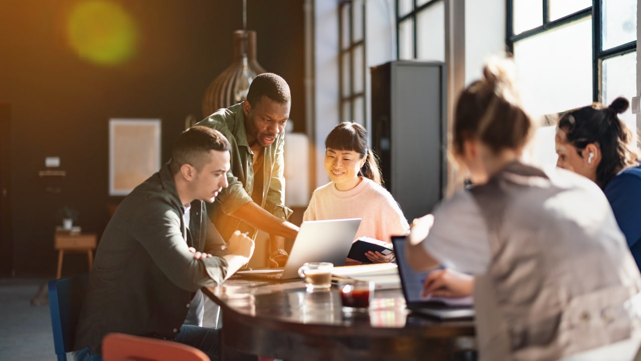 Diverse team meeting